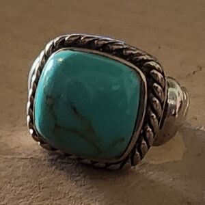 SOLD. Fashion sterling and turquoise ring.